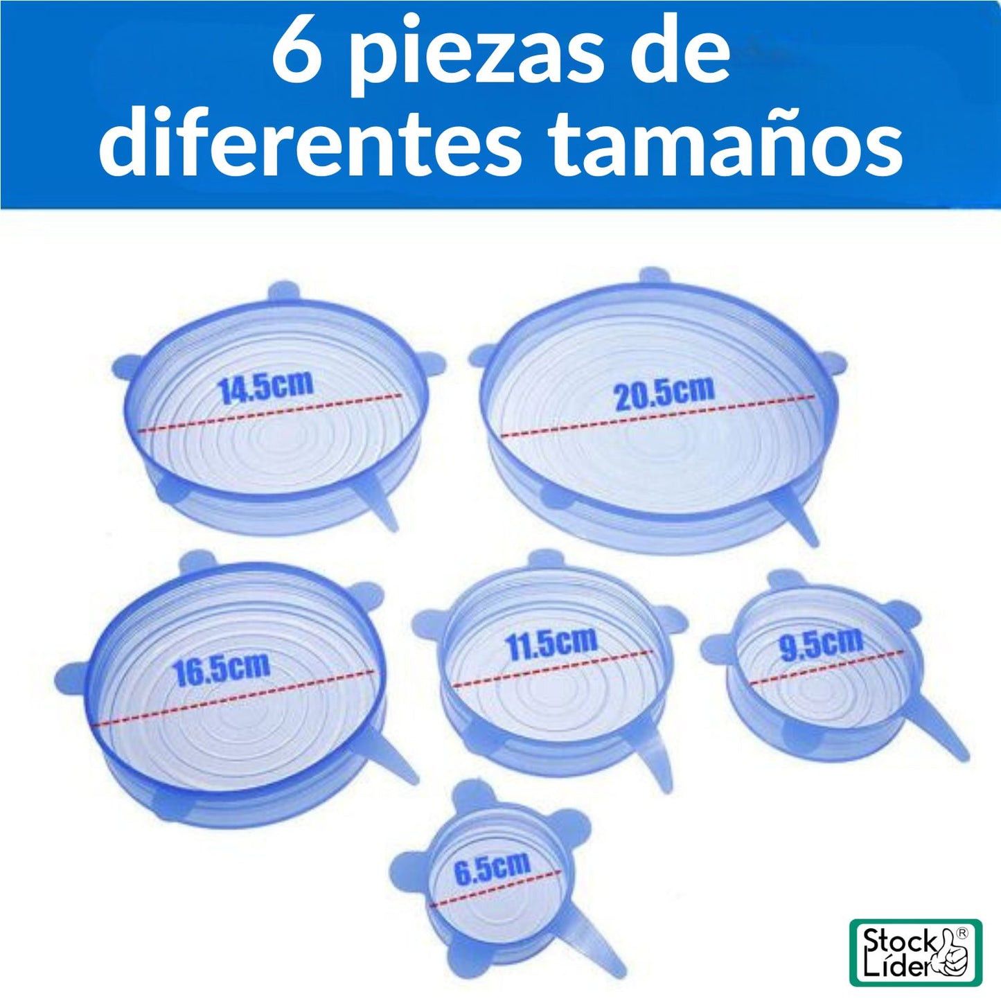 Tapas de silicona adaptables