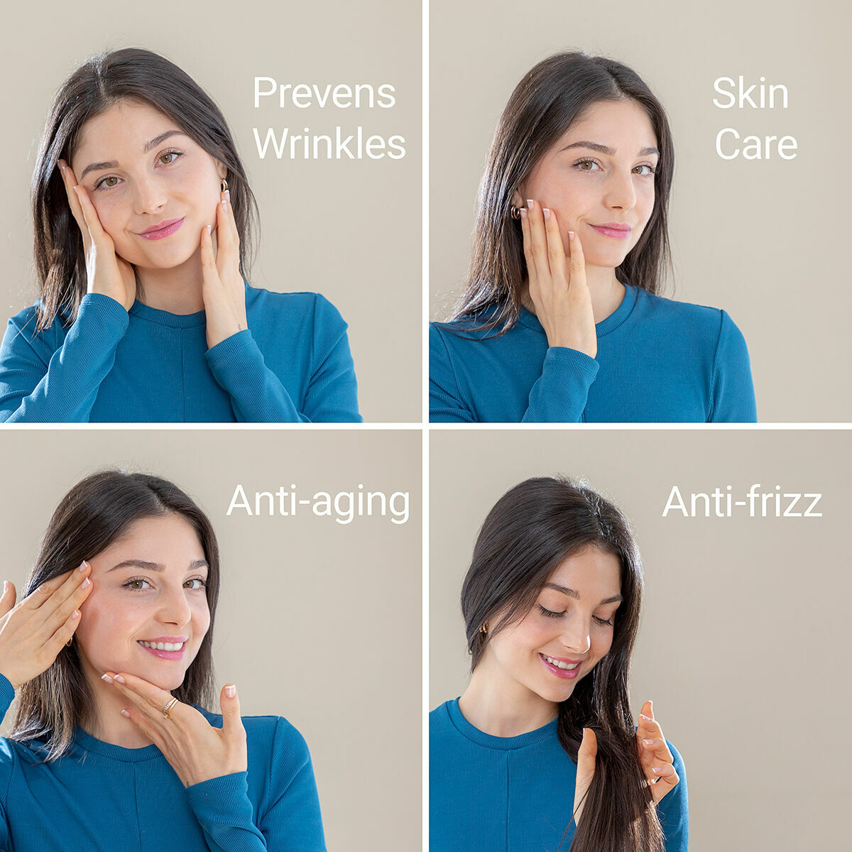 almohada antiarrugas facial