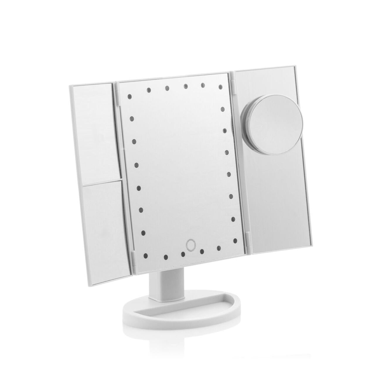 espejo de maquillaje plegable led