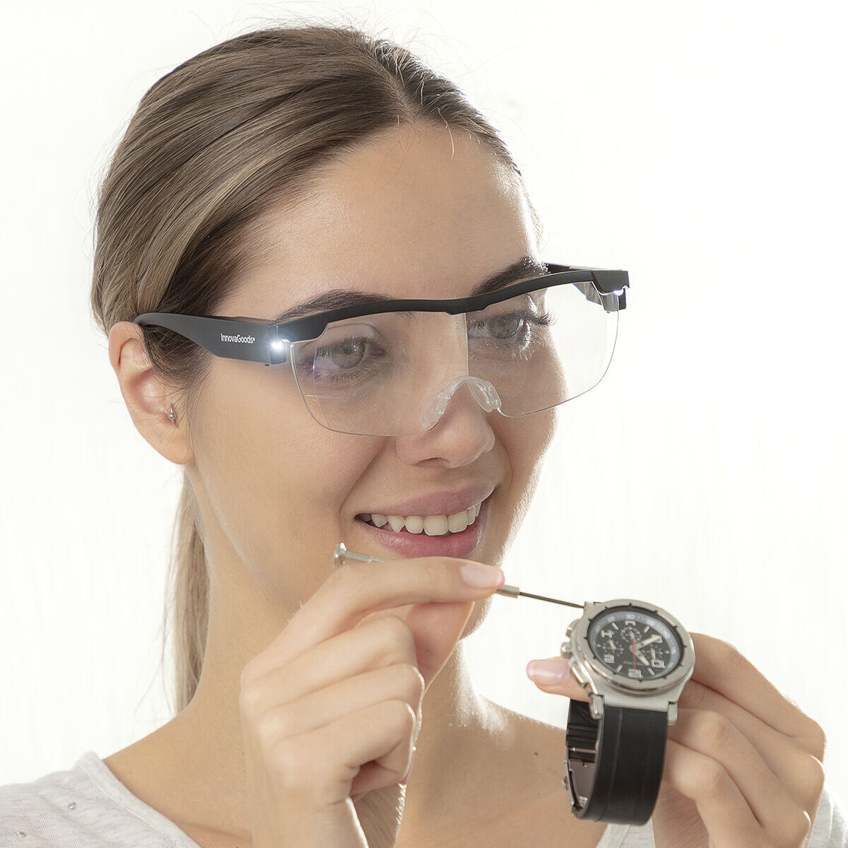gafas de aumento con luz