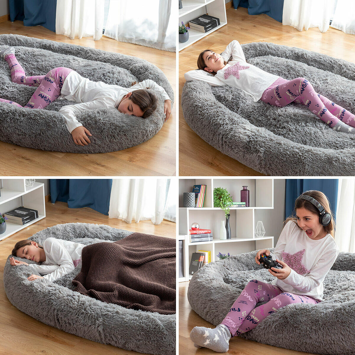 Cama de Perros para Humanos Gris