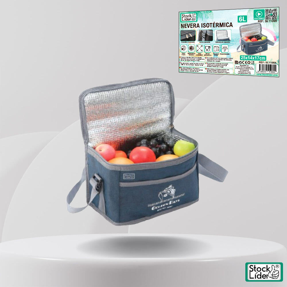 Nevera portátil isotérmica 6L para playa, picnic y excursiones