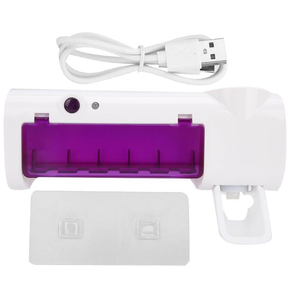 Esterilizador de Cepillos de Dientes 3 en 1 con Luz UV y Dispensador