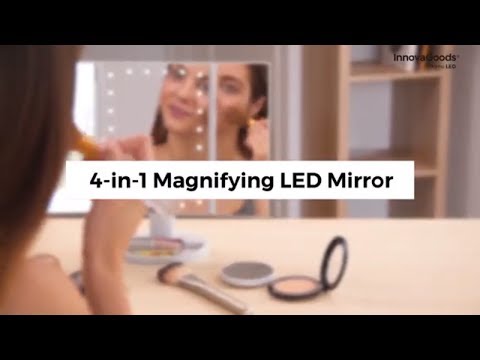 espejo de maquillaje plegable led